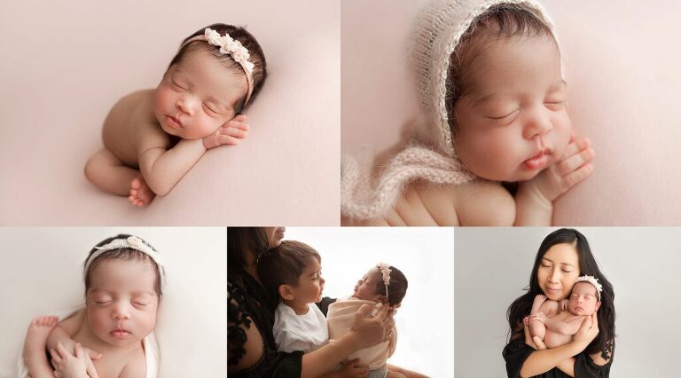 baby girl for her Bergen County photography session sleeping and posing 